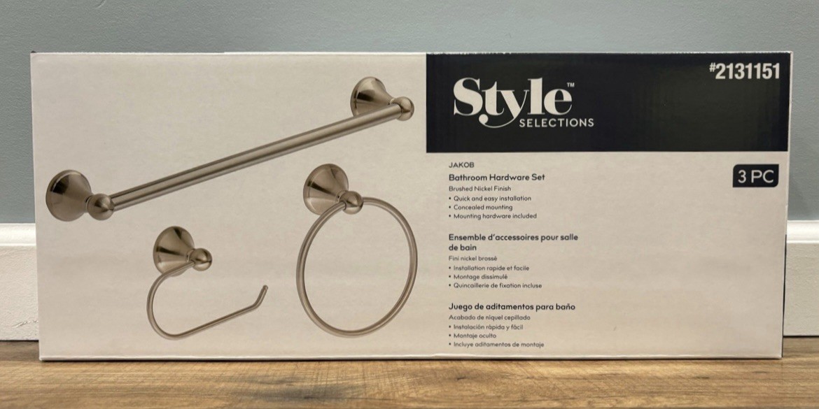 Style Selections 3-Piece Jakob Brushed Nickel Decorative Bathroom Hardware Set