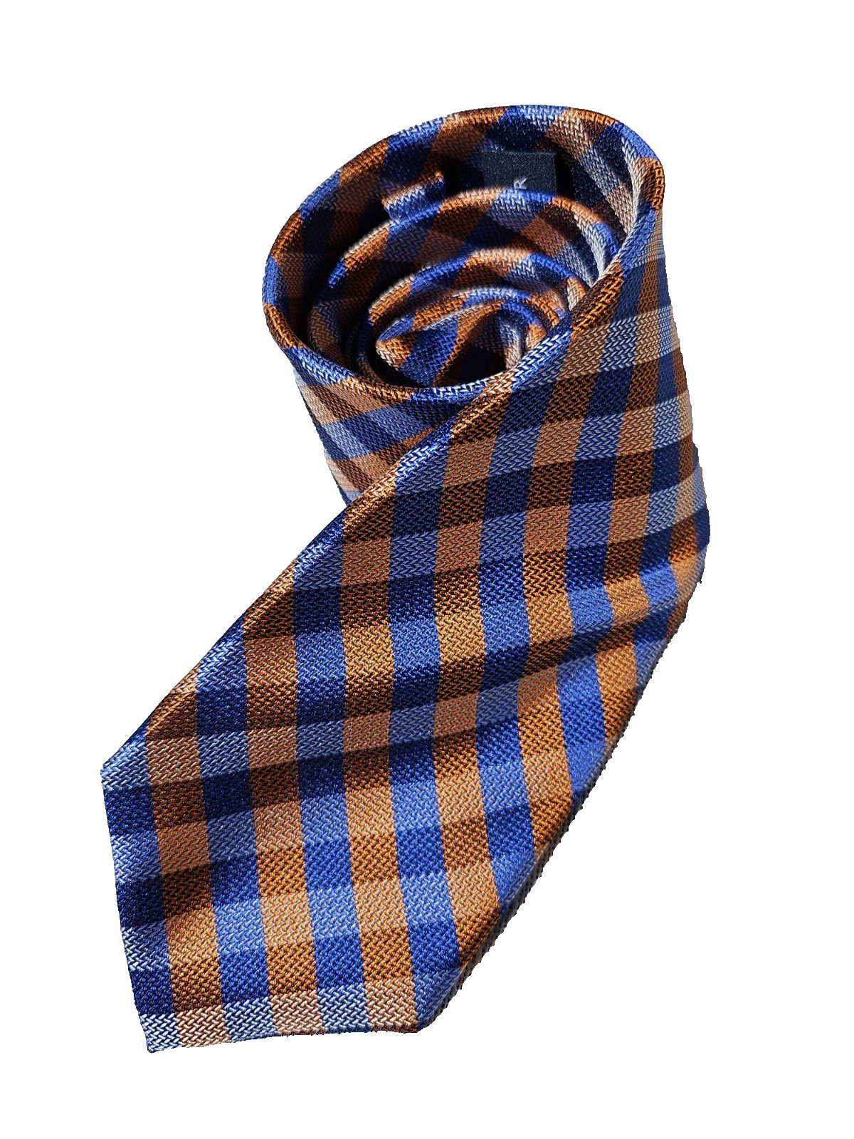 Tommy Hilfiger Men's Silk Neck Tie Blue/Orange Plaid