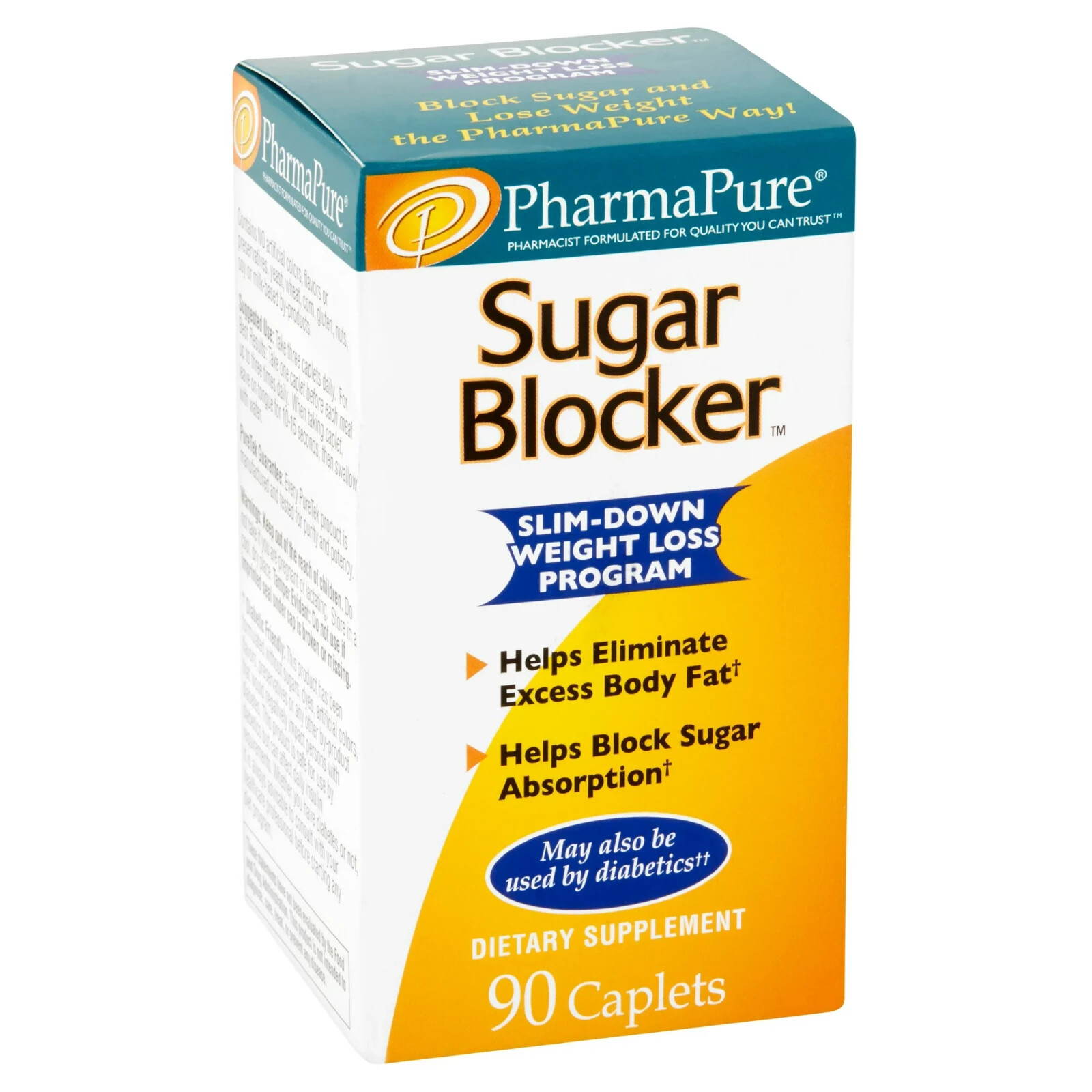 PharmaPure Sugar Blocker Weight Loss Supplement, 90 Capsules Free USA Shipping