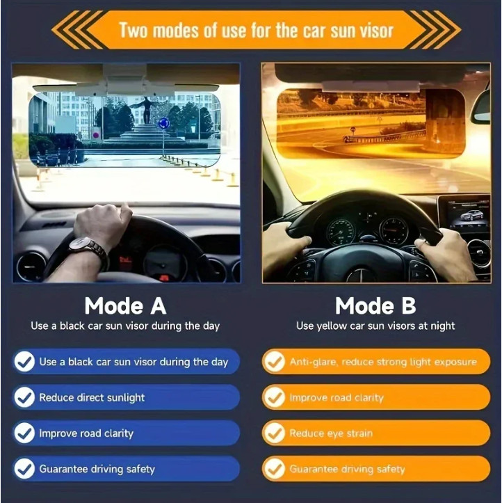 Day Night Universal HD Car Sun Visor Extension Car Anti Glare Driving Tac Visor
