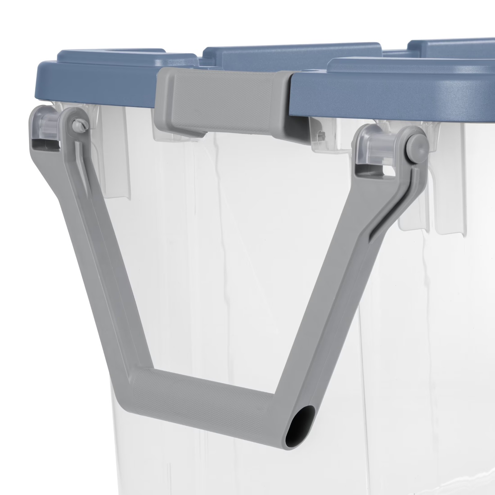 Sterilite 160 Qt Wheeled Storage Bin Clear Blue Latching Lid 4 Pack