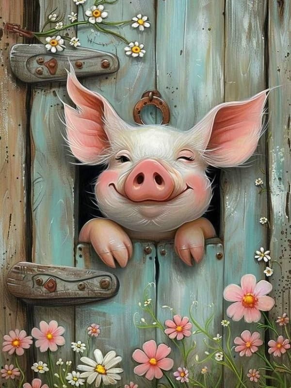 FQOVKYN Pig Diamond Art Painting 12 inches x 16 x 0.1 inches, G4075-US