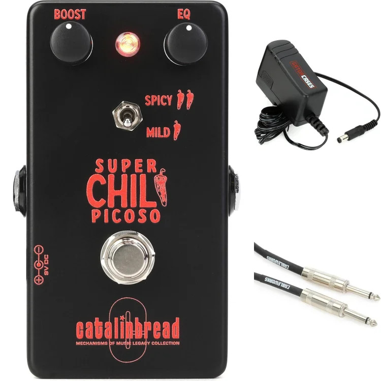 Catalinbread Super Chili Picoso Boost Reissue Pedal with Power Supply and Cable