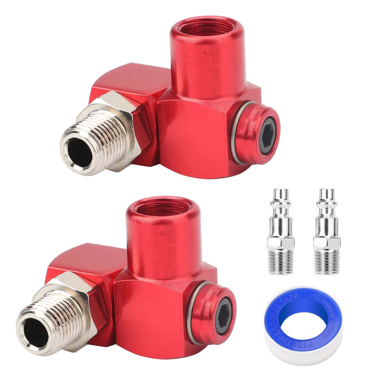 Red 360° Swivel Design Portable Air Tool Adapter 360 Degree  1/4'' NPT Rivet Gun