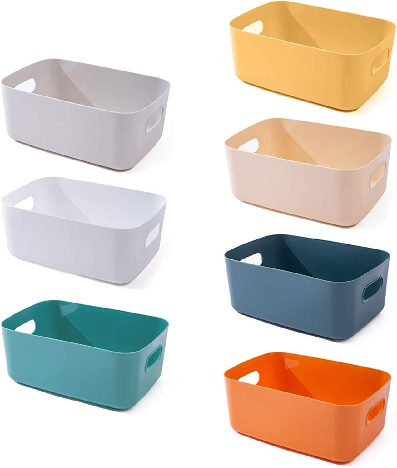 7 PCS 4.2 L Plastic Storage B-ins and Baskets for Efficient Home Classroom Organ