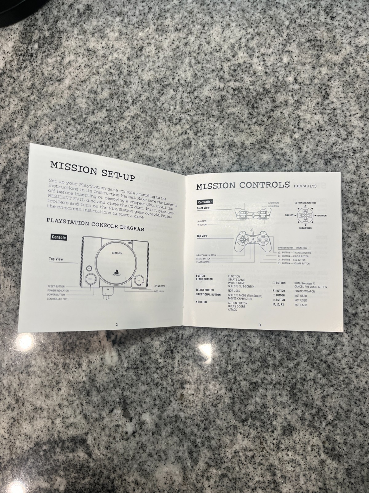 Replacement Manual for - Resident Evil - Sony PS1 Instruction Booklet