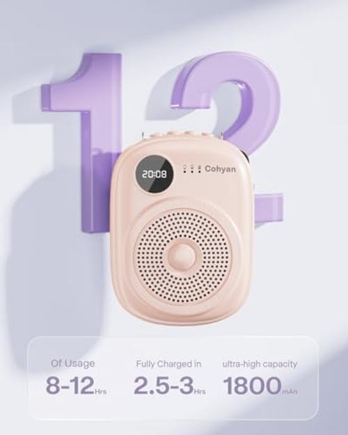 Voice Amplifier for Teachers, Portable Bluetooth Wired Pink Wired Amplifier