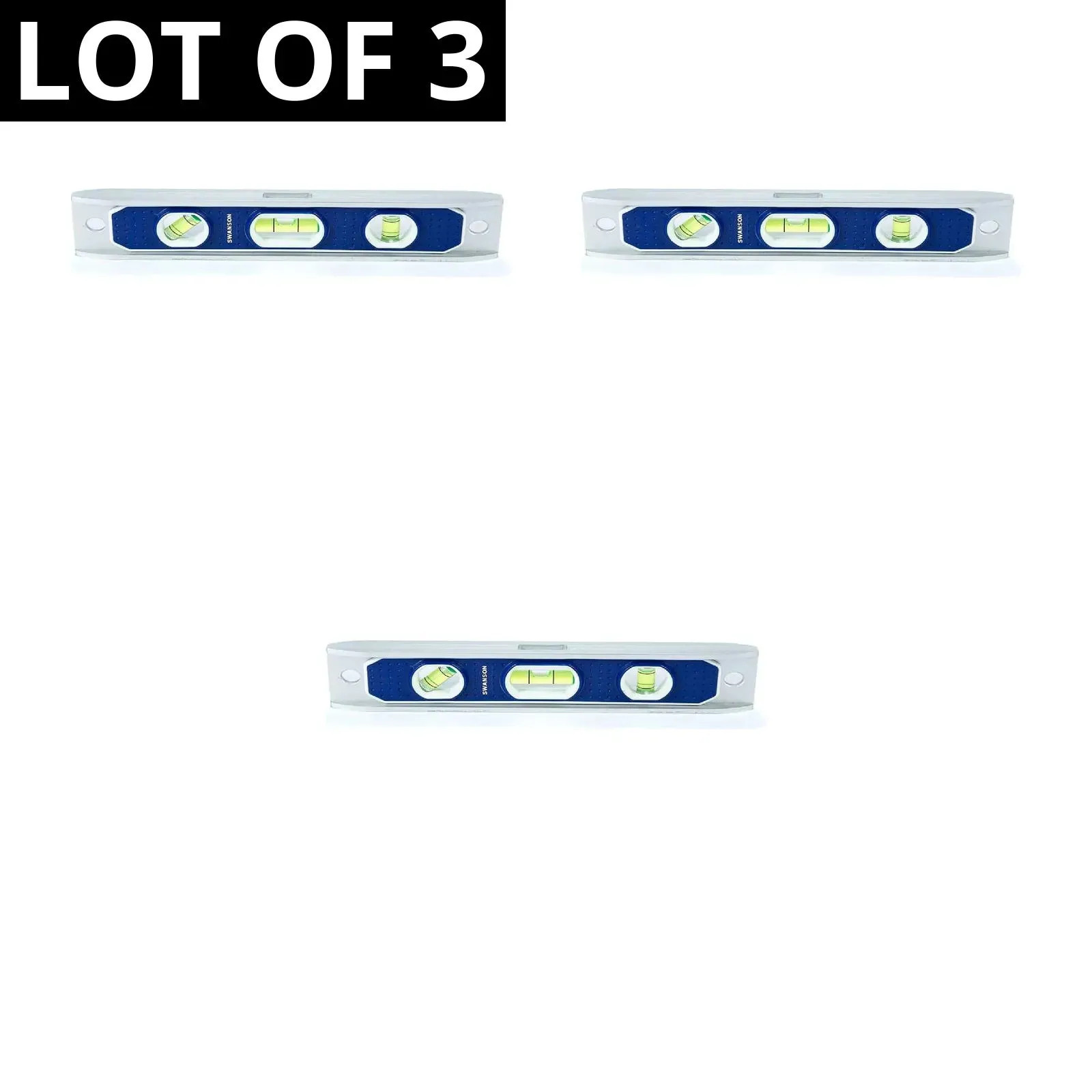 Swanson 9” Die Cast Aluminum Torpedo Level with Rare Earth Magnetics LOT OF 3