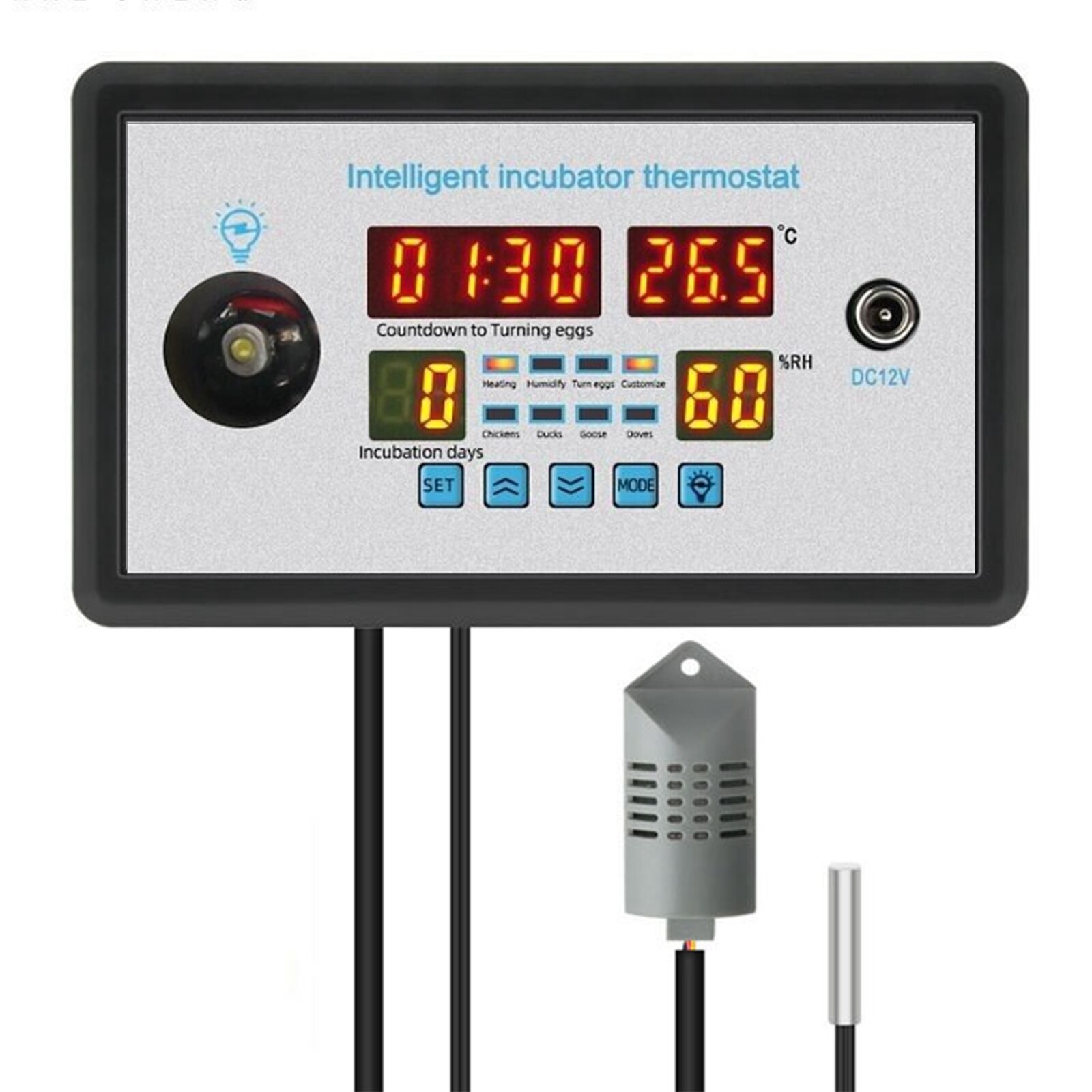 Thermostat Digital Temperature Humidity Automatic Egg Turning Control Incubator