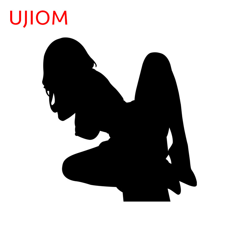 UJIOM 5.1" Anime Girl Car Sticker Rear Windshield Windshield Luggage Decal