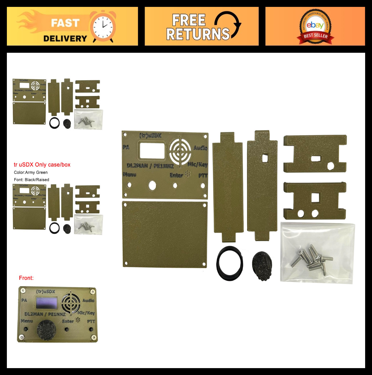 MALAHIT tr uSDX usdx transceiver 5-Band QRP only case Box housing by PE1NNZ and