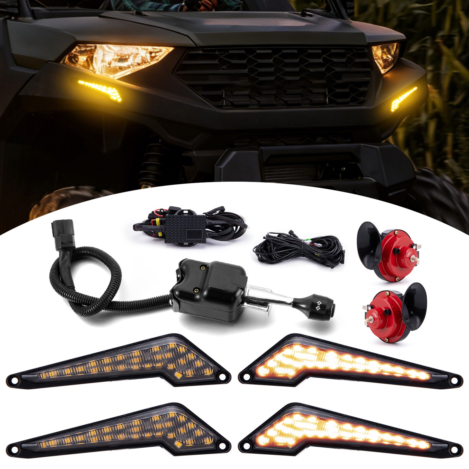 Street Legal UTV Turn Signal w/ Horn Plug & Play For CFMOTO Uforce 1000 U10 Pro