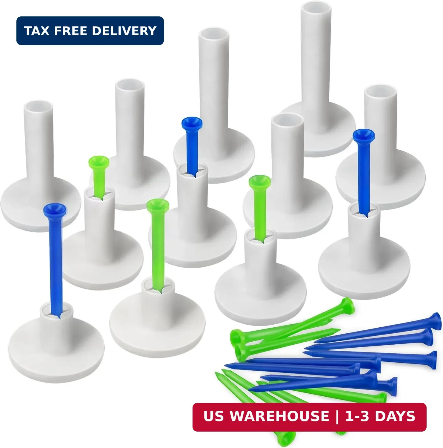 Seticek Rubber Golf Tees for Mats | Golf Tees for Driving Range & Indoor Simulat