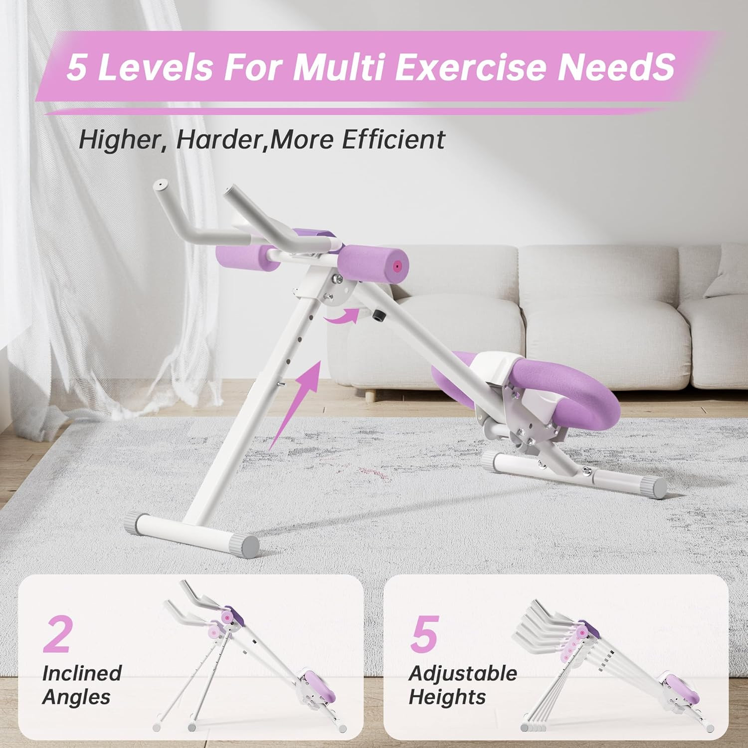 Abdominal Machine Ab Workout Equipment Adjustable for Home Gym Ab Machine Exerci