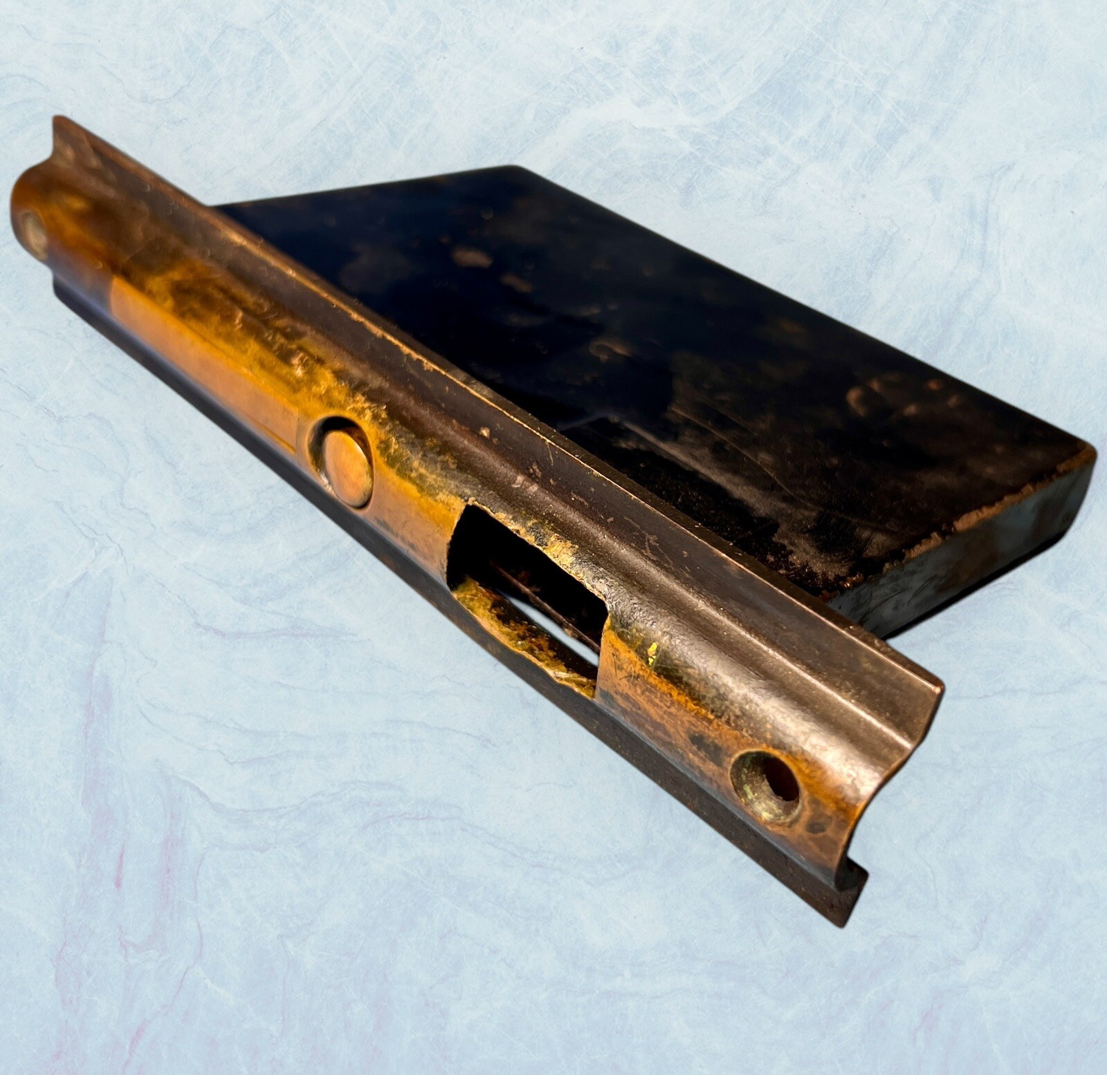 ANTIQUE BRANFORD B & L FEMALE SINGLE POCKET DOOR MORTISE LOCK W/ POPOUT 6.75”