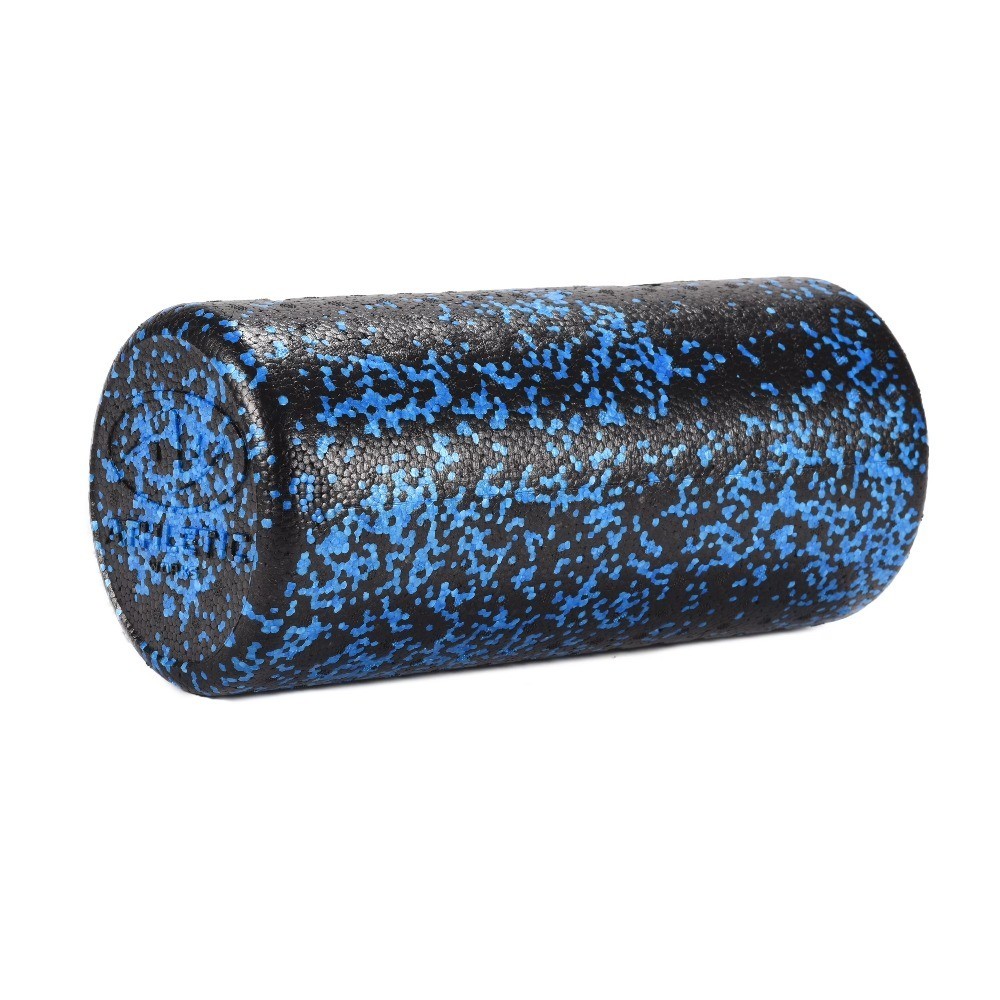 High Density Foam Roller for Muscle Recovery 13 Inch Blue and Black Yoga Pilates