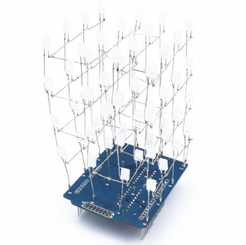 1PCS 4X4X4 Light Cube Kit LED DIY suite Kit Blue for Arduino Shield