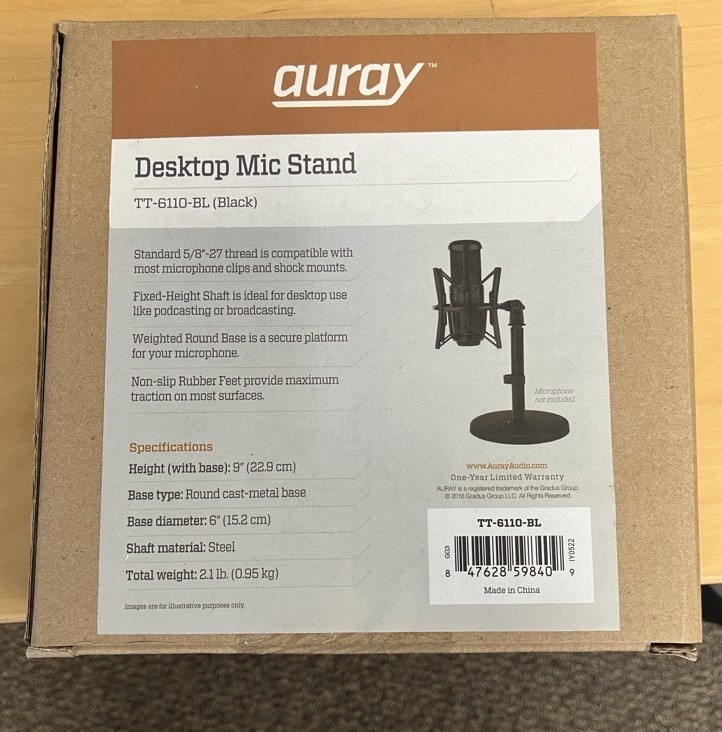 Auray Mic Stand Model TT-6110-BL (Black)