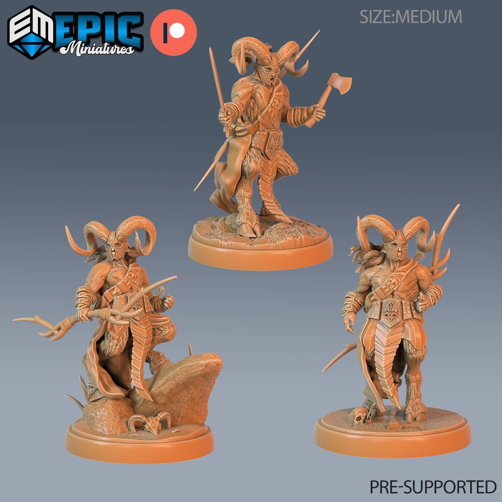 Satyr Armored Dungeons and Dragons Miniature D&D Epic Miniatures Fantasy 28mm