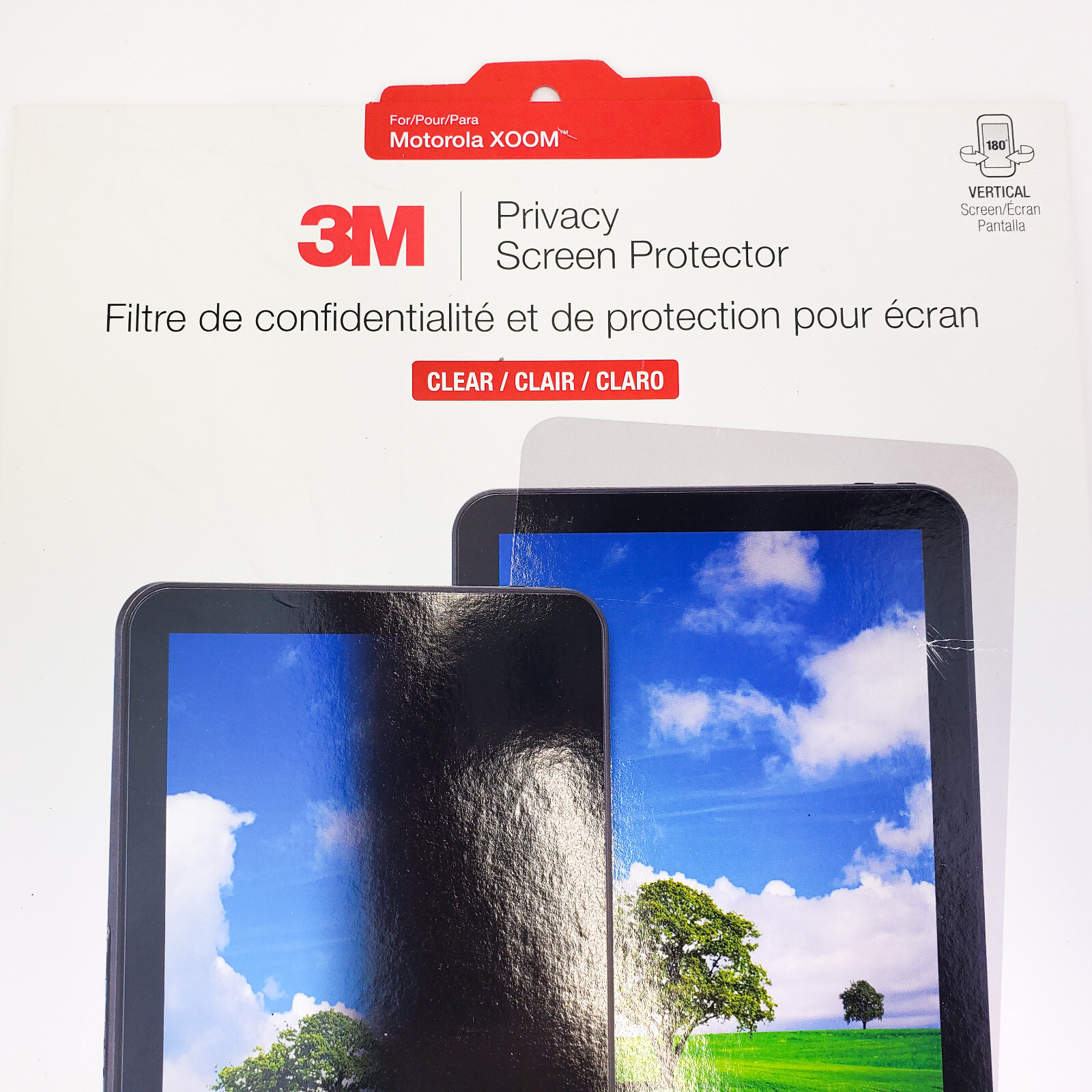 3M Privacy Screen Protector Clear for Motorola Xoom Unopened