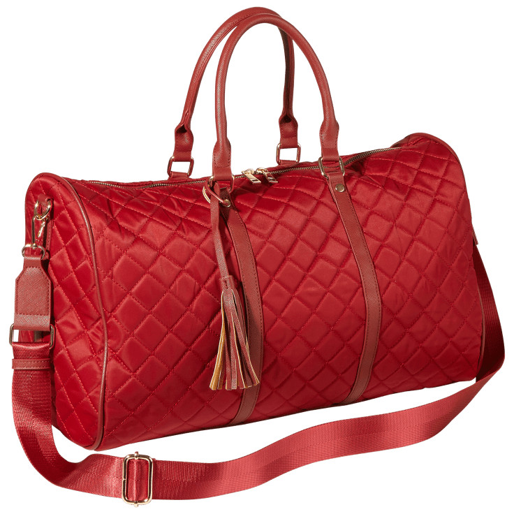 Heidi & Oak Quilted Nylon Duffel - Red
