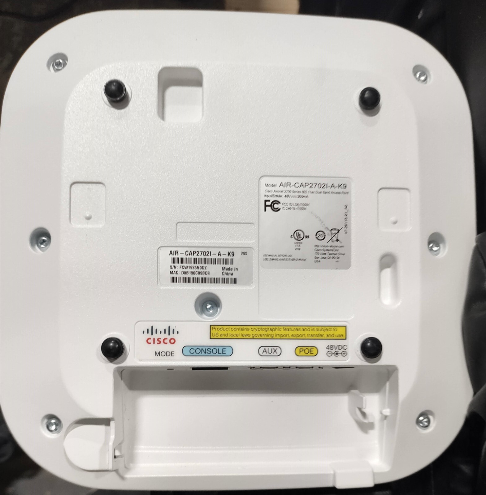 Cisco AIR-CAP2702I-A-K9 Aironet 2702i Controller-Based Wireless Access Point