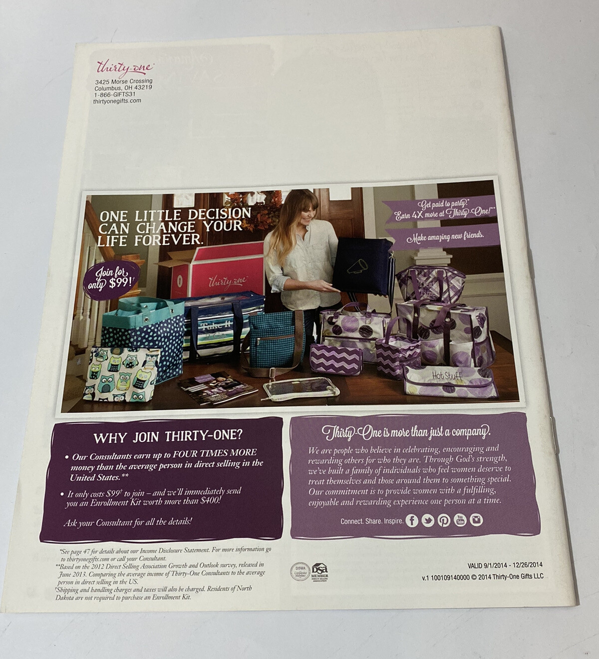 Thirty-One 2014 Fall Catalog Reference For Patterns & Styles Consultant Supplie