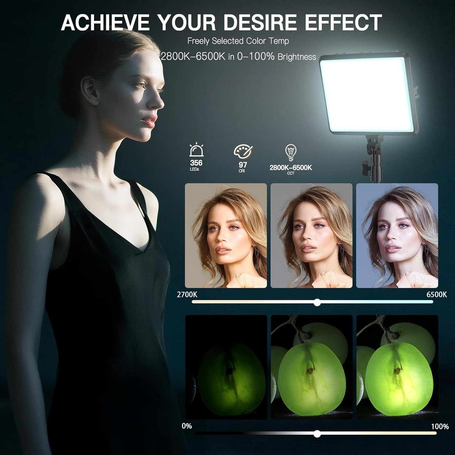 2-Pack LED Video Light Kit with Tripod Stand