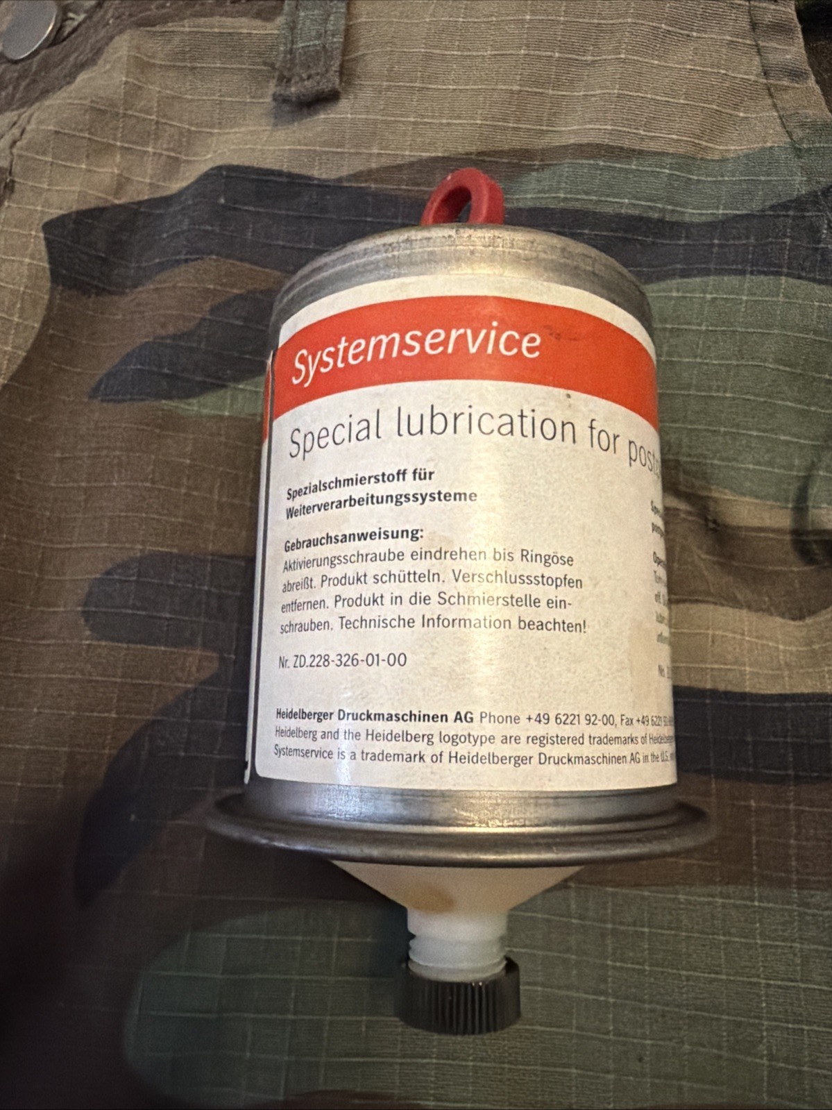 Heidelberg Lubrication Cartridge
