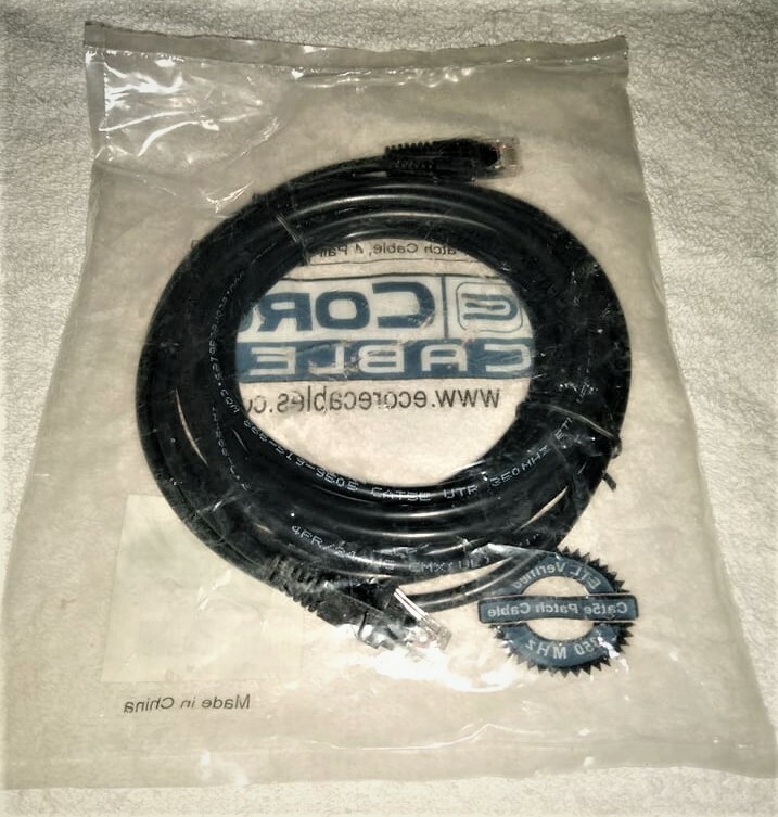CAT5e PATCH CABLE 11 ft (Black) - ETL Verified 350 MHZ - New in Package