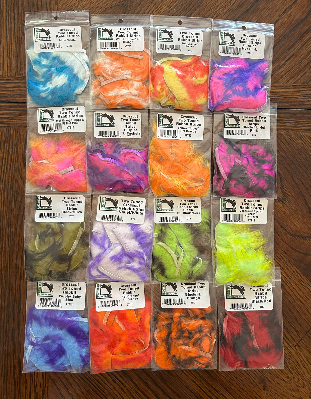Cross Cut Rabbit Strips  - Two Toned  -  1/8" Wide -  Hareline