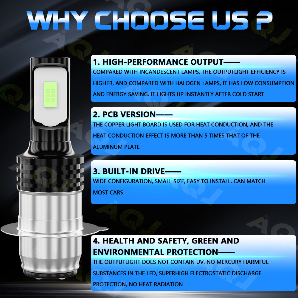 For Honda Rincon 650 680 2003-2015 2X H6 blue 8k LED Hyper Headlight Light Bulbs
