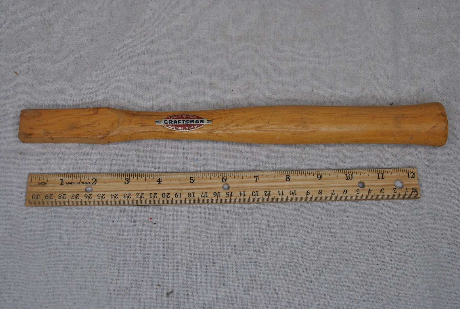 NOS craftsman hammer handle wooden vintage logo
