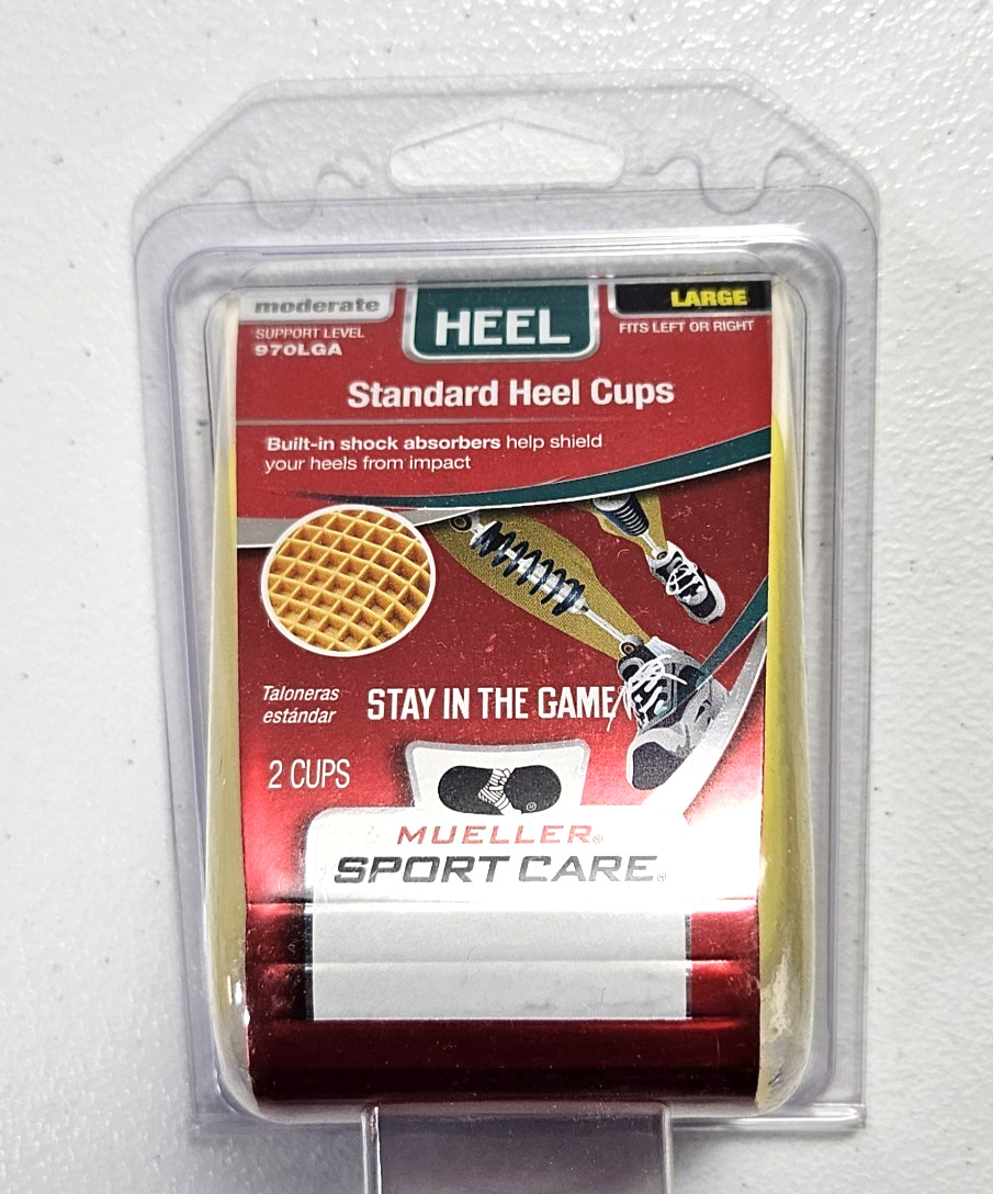 Mueller Pro Heel Cups, Green- Pair- Size Large