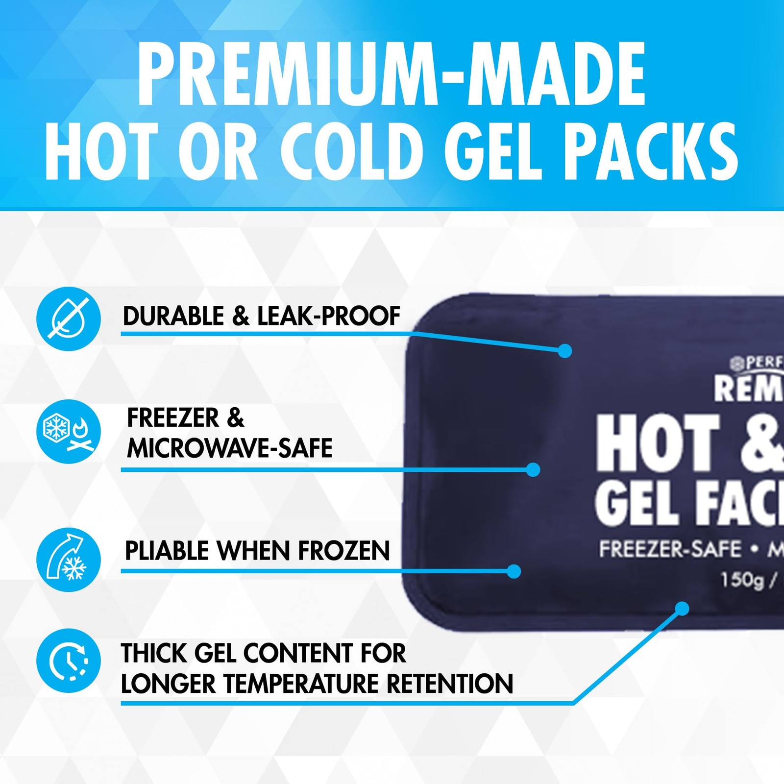 Perfect Remedy Wisdom Teeth Ice Pack Head Wrap - Reusable Cold Regular, Blue