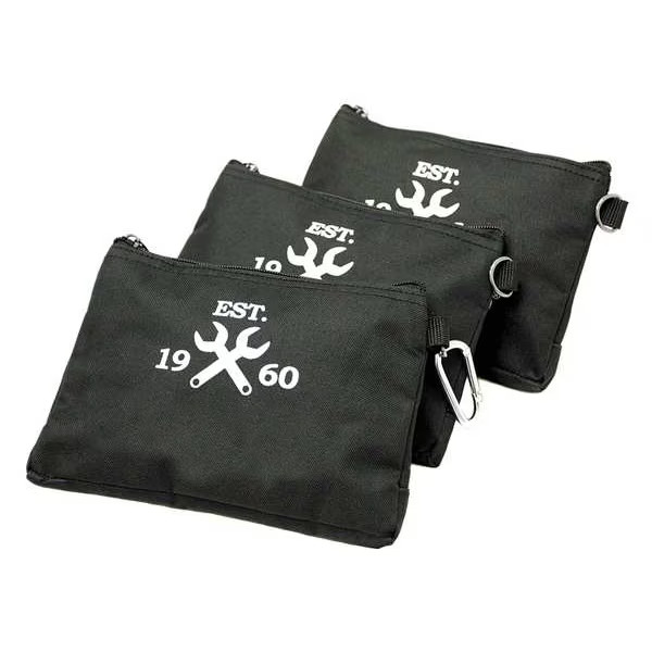 Westward Tool Bag Set, Black, Polyester, 3 Pockets 32PJ44 Westward 32PJ44