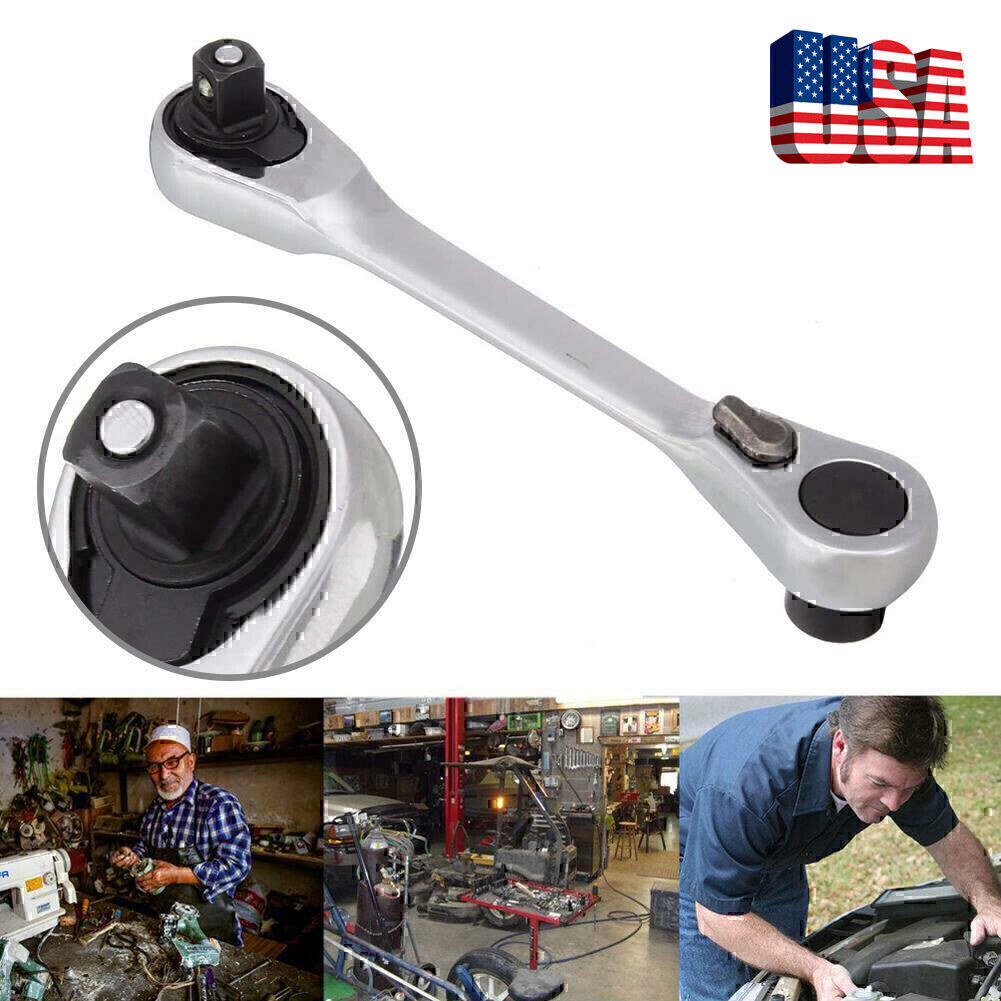 1/4 INCH MINI DOUBLE ENDED QUICK SOCKET RATCHET WRENCH ROD SCREWDRIVER BIT TOOL!