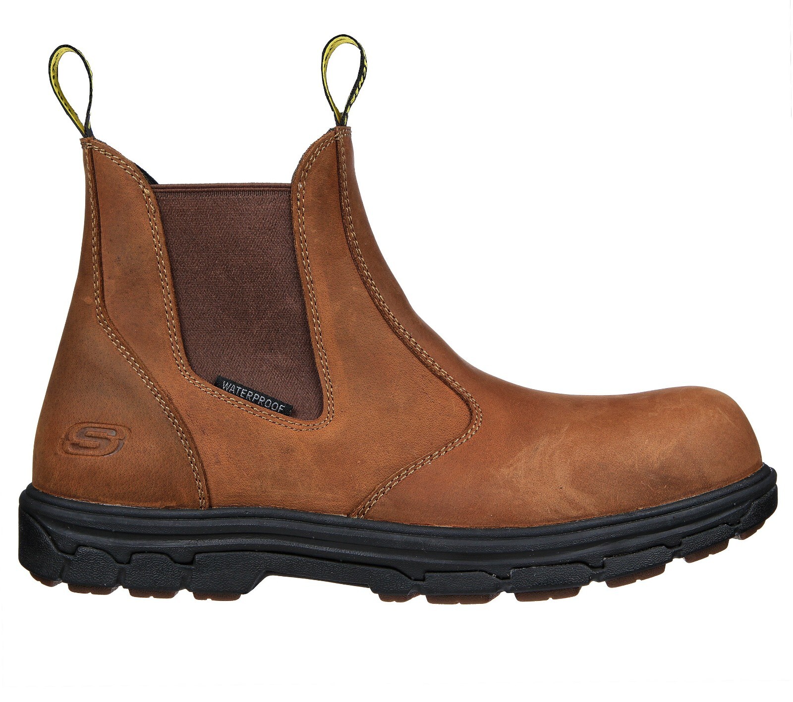 Men's SKECHERS Work Vicksburk Sorrin Leather Boot, 200164 /CDB Multi Sizes Brown