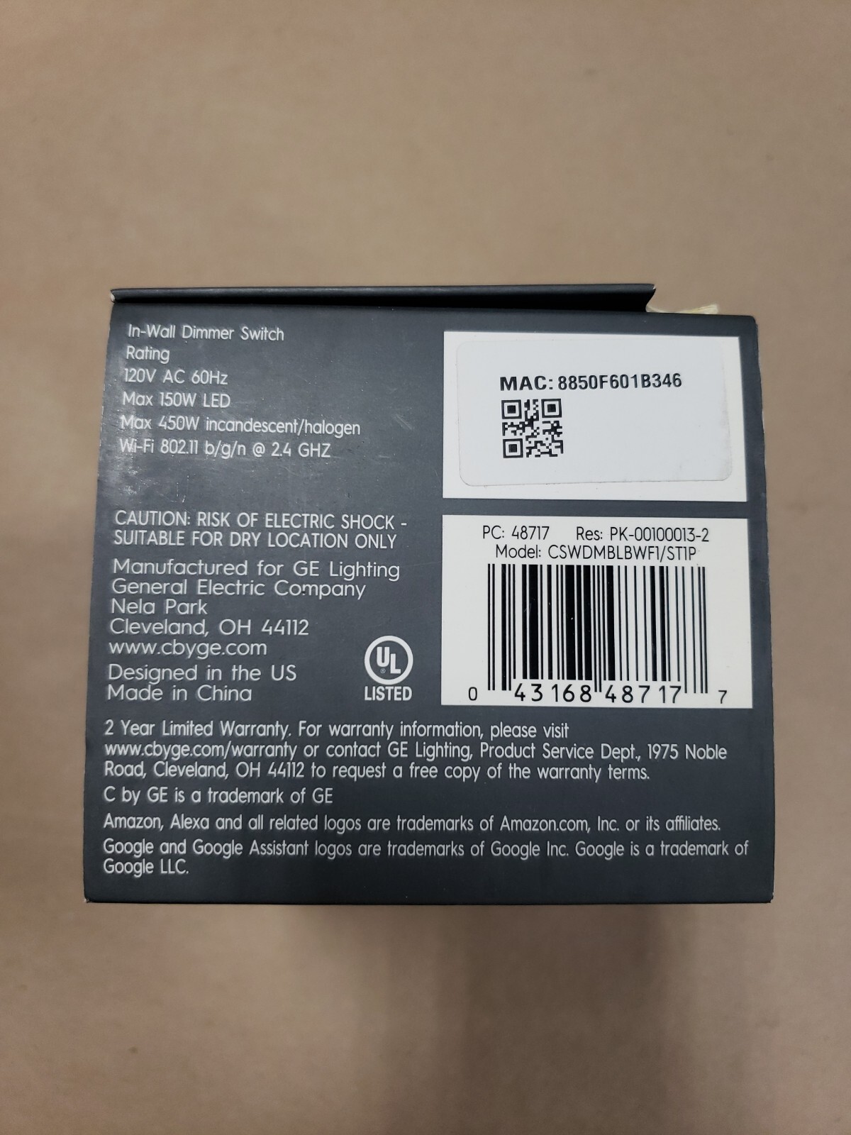 NEW - C by GE Dimmer Smart Switch On/Off Hardwired Wireless Control