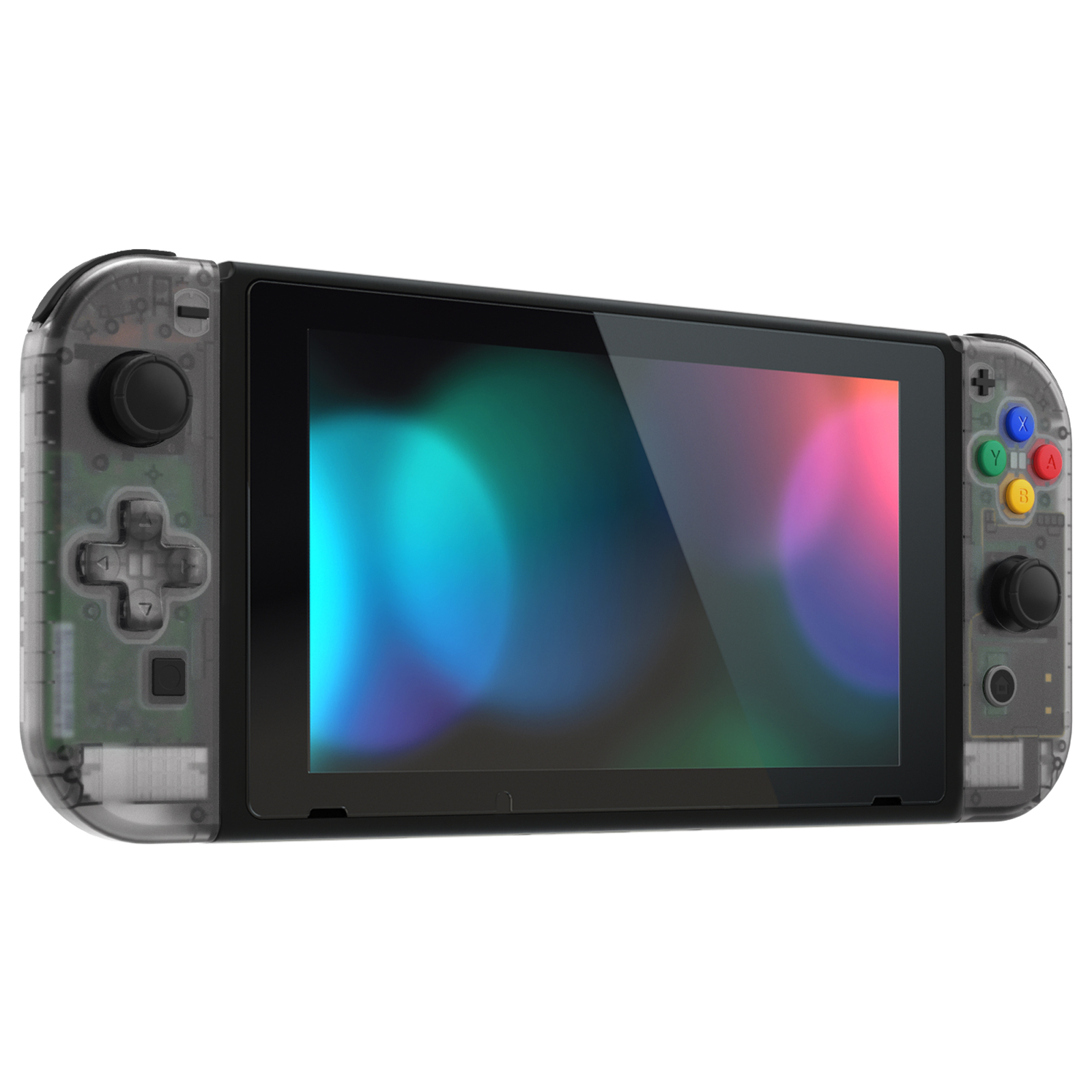 Clear Black Full Shell Case W/ Buttons Dpad Version for Nintendo Switch Joy con