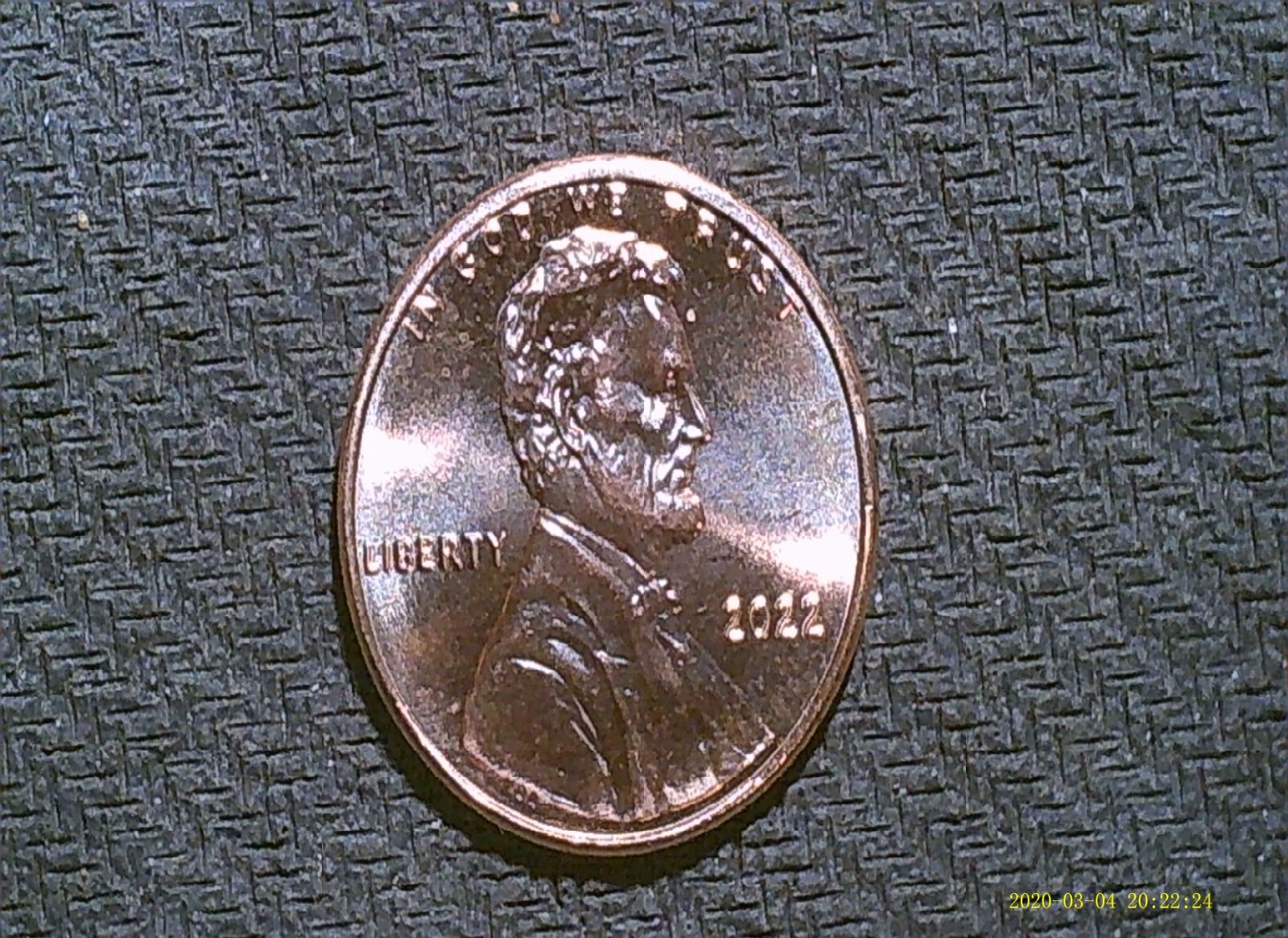 2022 Lincoln Sheild Penny Die Break Error coin