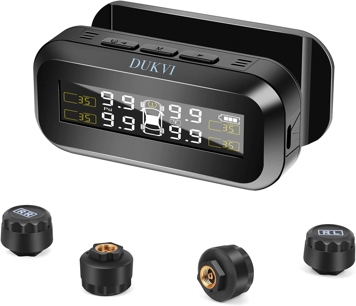 RV Tire Pressure Monitoring System with Solar and USB Charger, Trailer TPMS...
