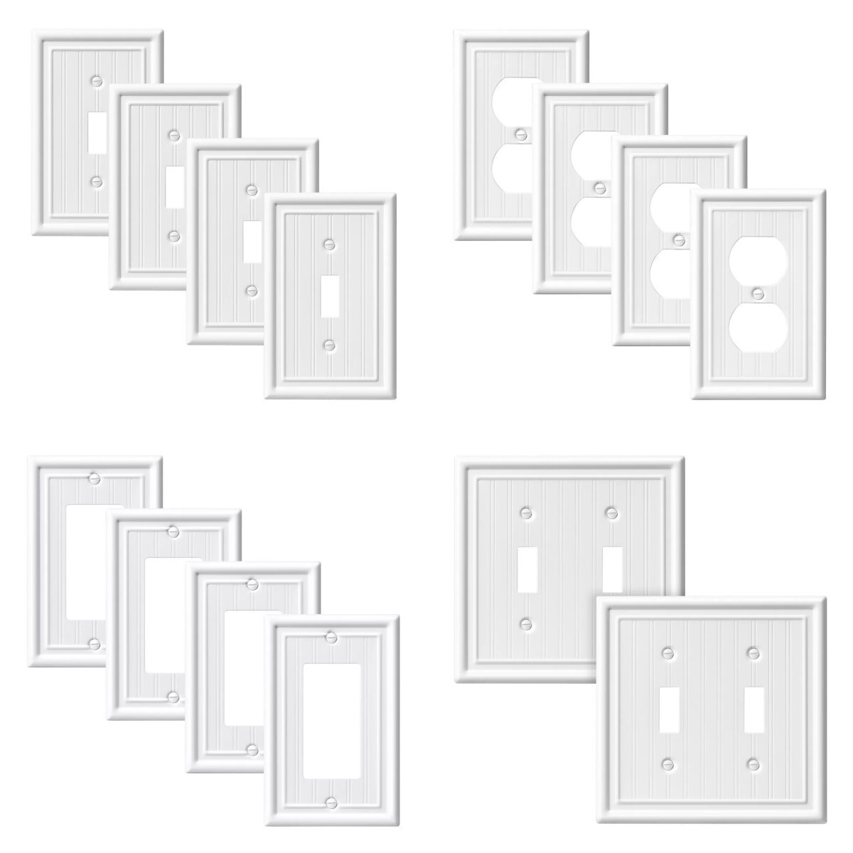 DEWENWILS 4-Pack Outlet Covers Decorative Meta