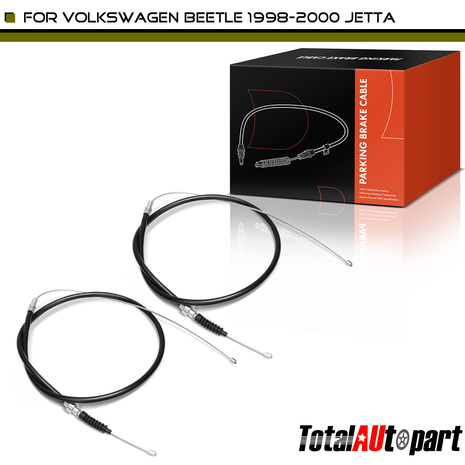New 2x Parking Brake Cable for Volkswagen Beetle 1998-2000 Jetta Golf Rear Side