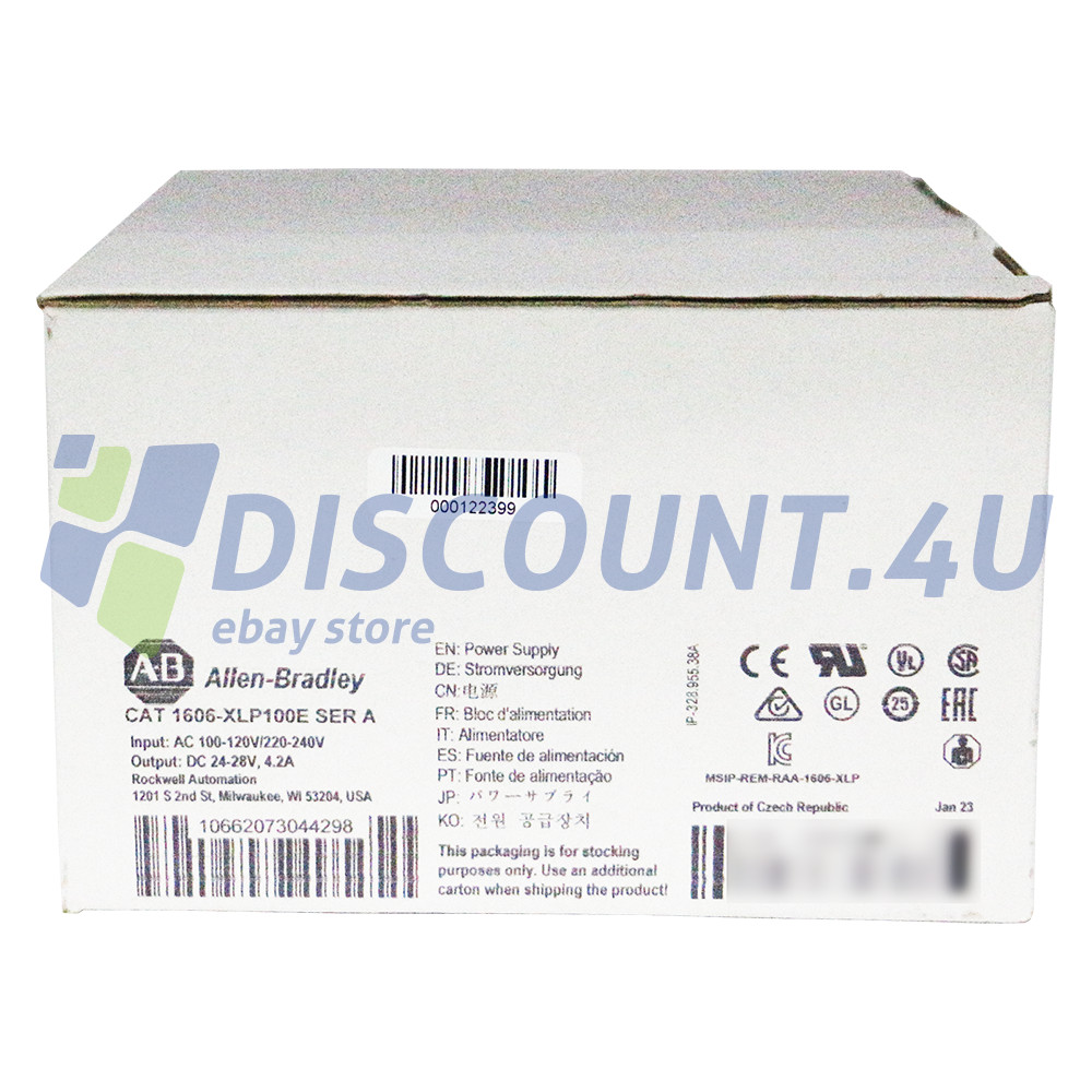 1606-XLP100E Allen Bradley Power Supply 24V DC New SER A 1606XLP100E