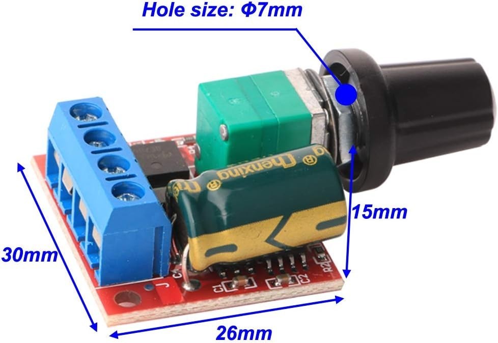 High-Performance 3PCS Mini PWM Speed Controller Set - 20kHz Frequency, LED Edge