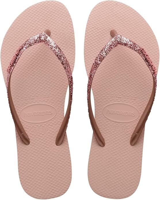 Havaianas Women's Slim Glitter II Flip-flop Sandals, Ballet Rose Size 7-8W