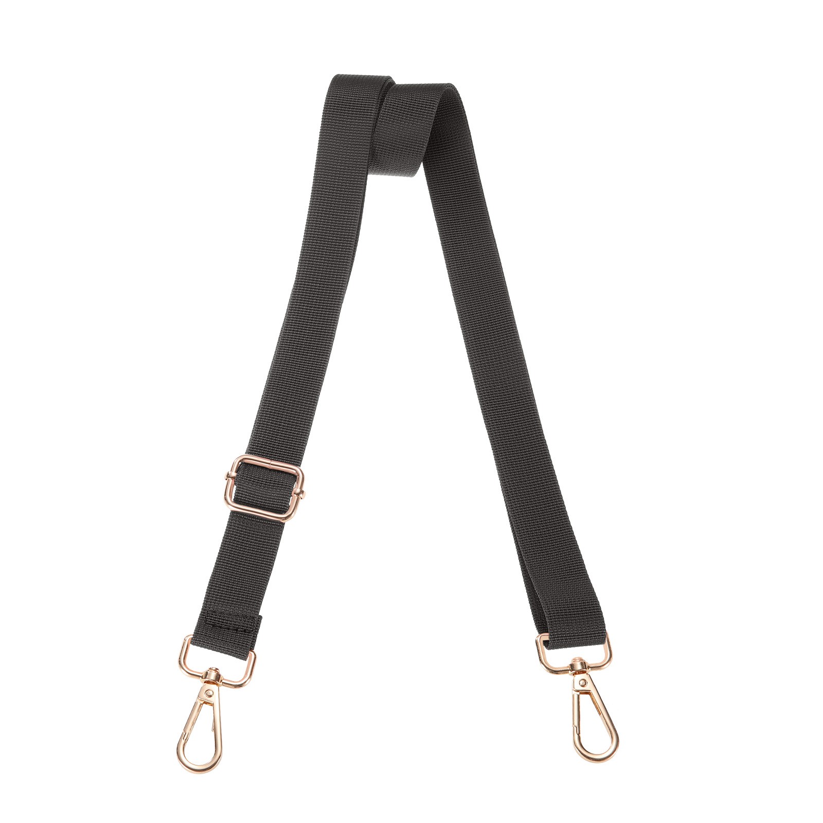 Shoulder Strap 2.5cm Wide Crossbody Strap, Dark Gray, Light Gold Buckle