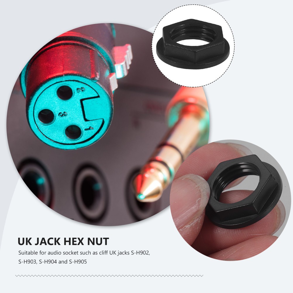Headphone Socket Hexagonal Nuts M3 Nylon Bulk Guitar Input Jack Plate
