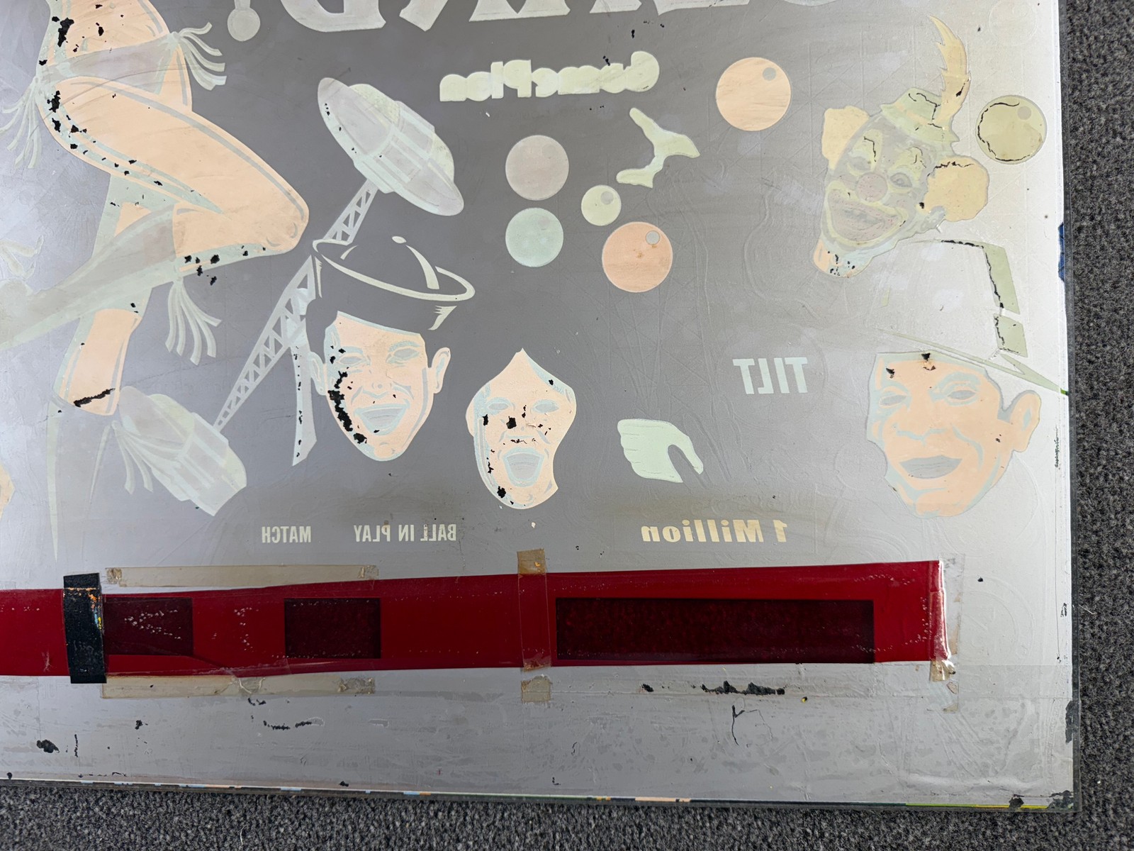 Game Plan Old Coney Island! Pinball Machine Game Backglass ORIGINAL